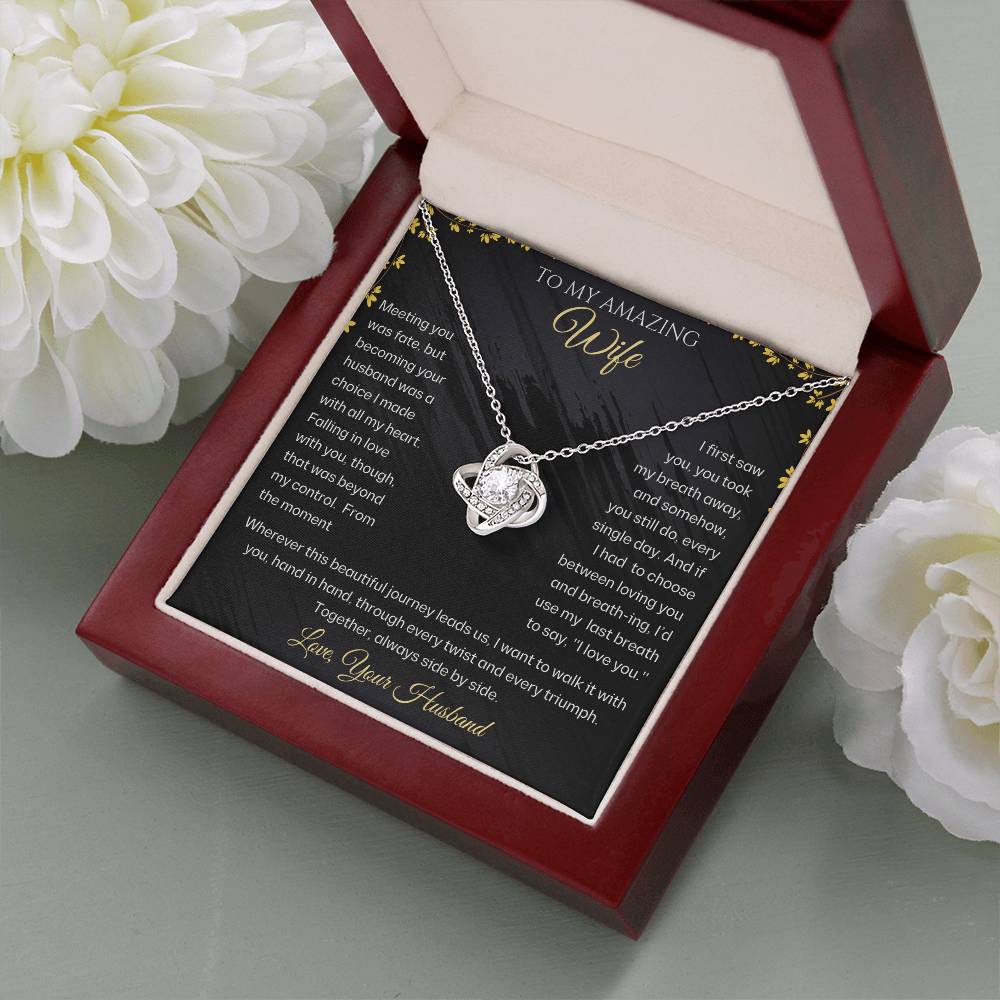 Wife-Imagine her reaction receiving this personalized beautiful Love Knot Necklace. Representing an unbreakable bond between two souls 12