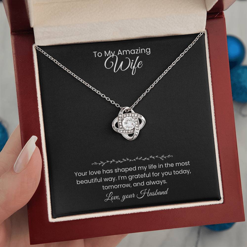 Wife- Love Knot Necklace – Forever in My Heart (176)