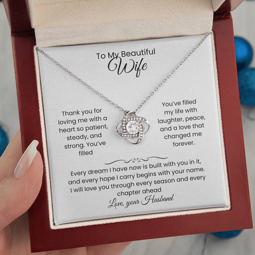 Wife- Love Knot Necklace – She Means Everything (185)