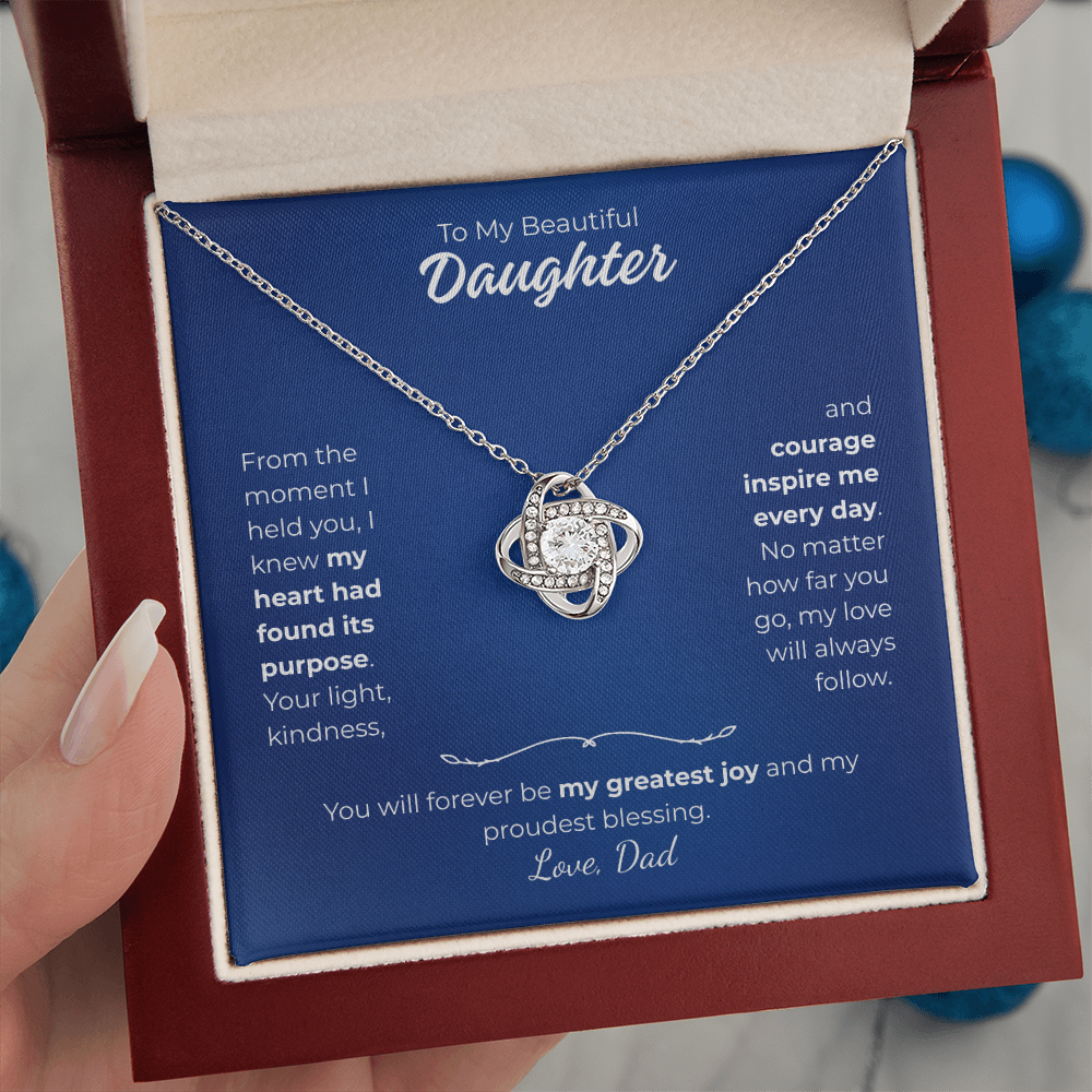 Daughter-Love Knot Necklace-Personalized From Sender (106)