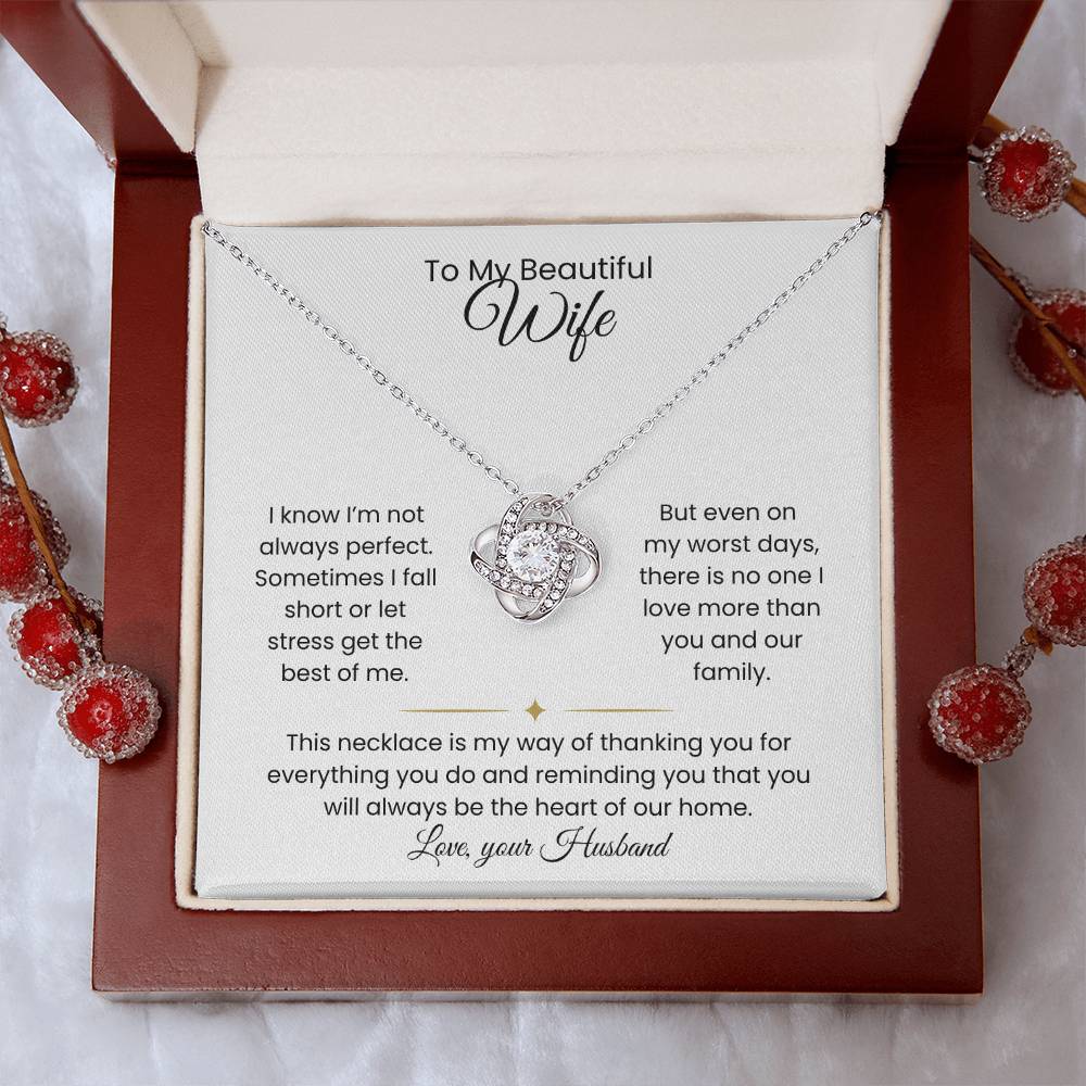 Wife- Love Knot Necklace – Forever in My Heart (182)