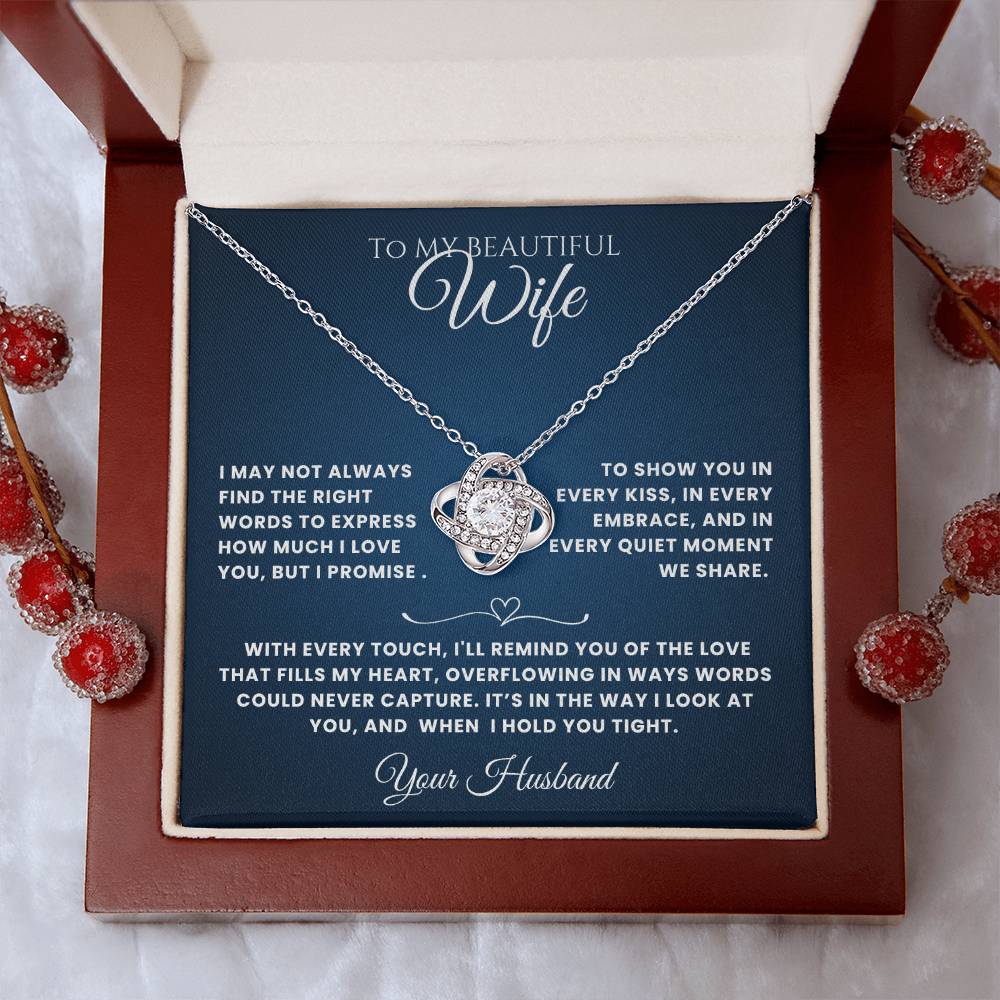 Wife- Love Knot Necklace – Forever in My Heart (49F)