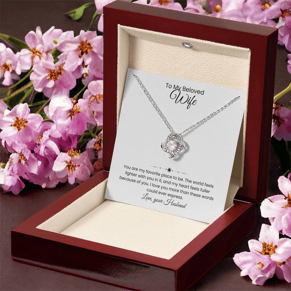 Wife- Love Knot Necklace – Forever in My Heart (194)