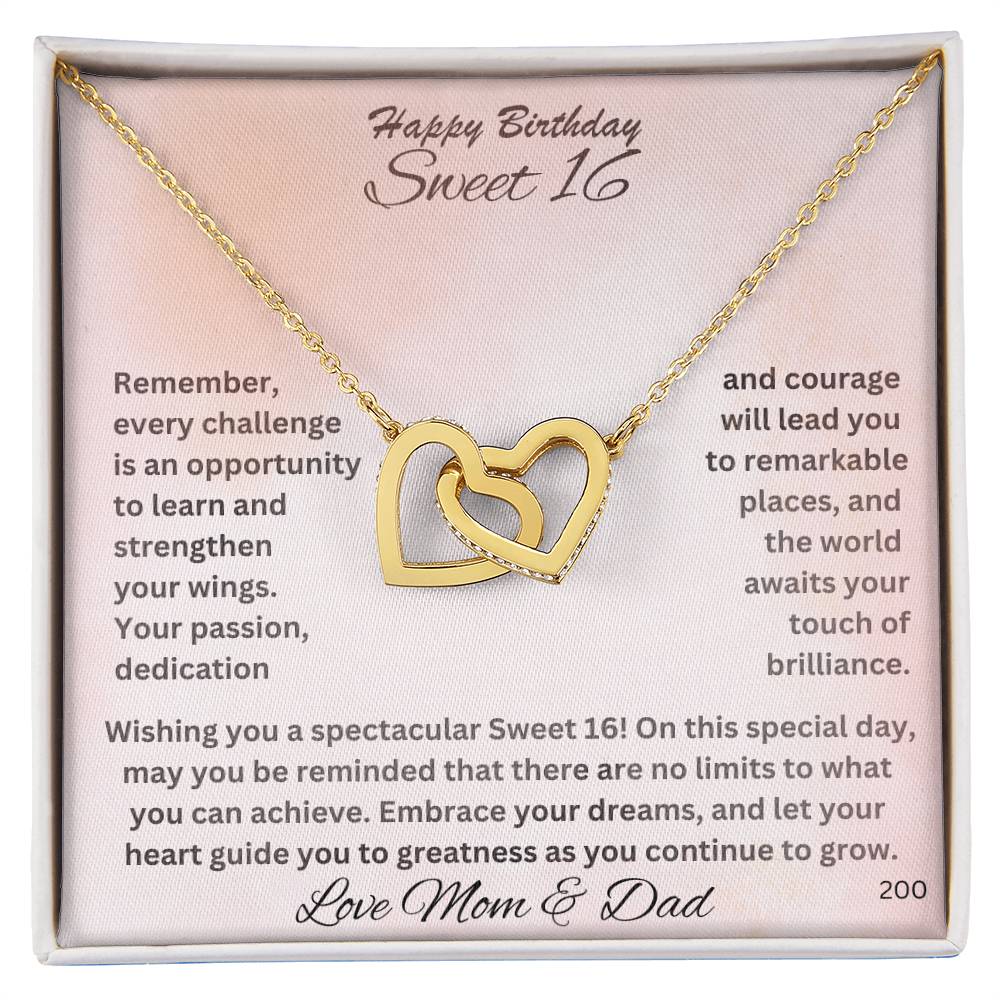 Sweet 16- Give her the gift that symbolizes your never-ending love. Personalized this Interlocking Hearts necklace 200