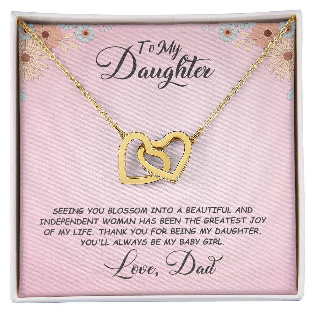 Daughter- Seeing you blossom -Interlocking Hearts Necklace - Essential Home Zone Essential Home Zone Jewelry Daughter- Seeing you blossom -Interlocking Hearts Necklace