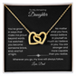 Daughter – Interlocking Heart Necklace – Personalized From Title Gift (128)