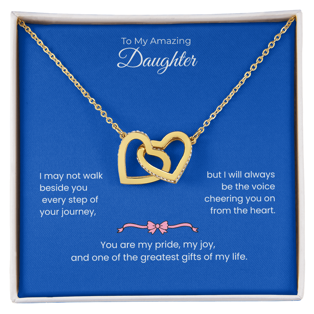 Daughter – Interlocking Heart Necklace – Personalized From Sender Gift (132)