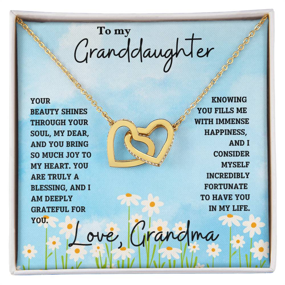 Granddaughter- Beauty shines through -Interlocking Hearts Necklace - Essential Home Zone Essential Home Zone Jewelry Granddaughter- Beauty shines through -Interlocking Hearts Necklace