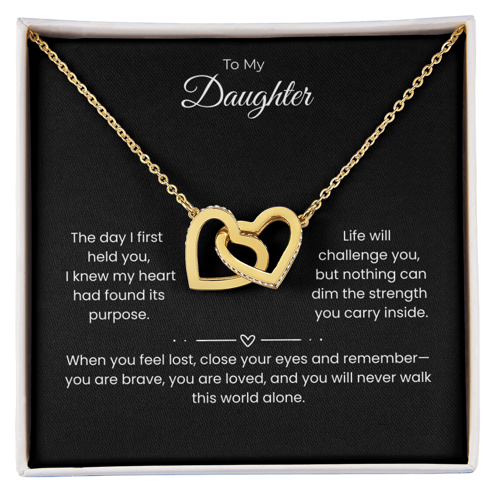 Daughter – Interlocking Heart Necklace – Personalized From Sender (117)