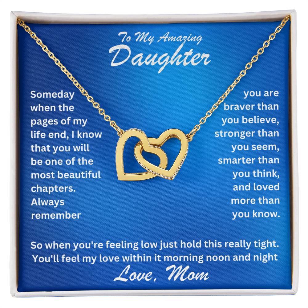 Daughter- Most beautiful chapters -Interlocking Hearts Necklace - Essential Home Zone Essential Home Zone Jewelry Daughter- Most beautiful chapters -Interlocking Hearts Necklace