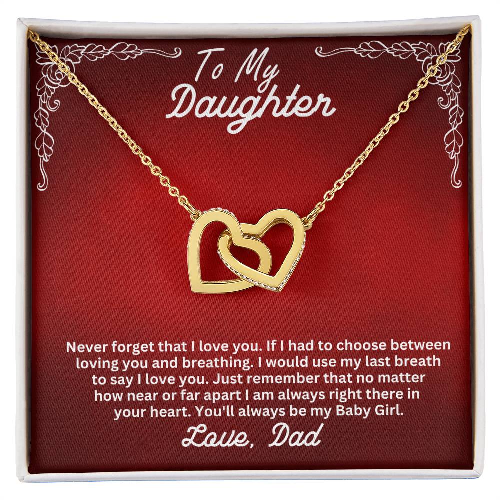 Daughter- My last breath -Interlocking Hearts Necklace - Essential Home Zone Essential Home Zone Jewelry Daughter- My last breath -Interlocking Hearts Necklace