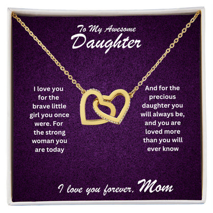 Daughter- Strong woman you are -Interlocking Hearts Necklace - Essential Home Zone Essential Home Zone Jewelry Daughter- Strong woman you are -Interlocking Hearts Necklace