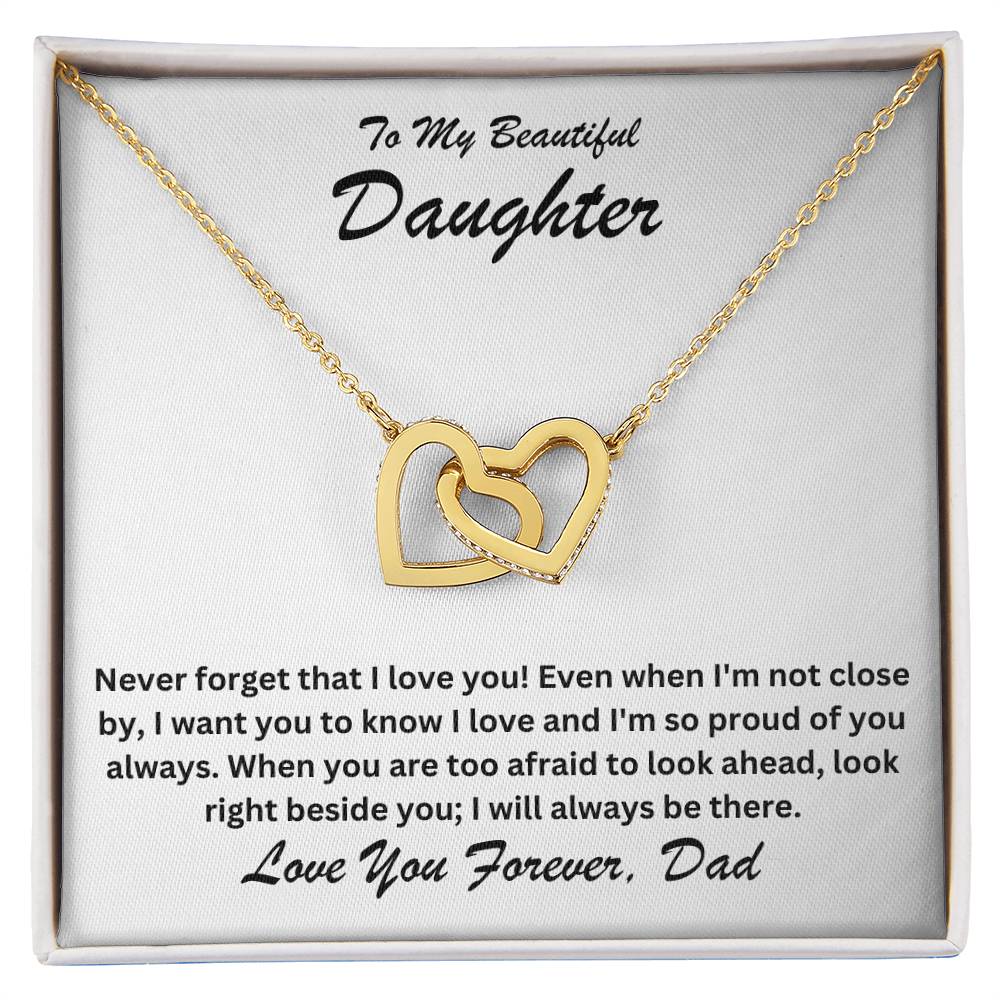 Daughter- Right beside you-Interlocking Hearts Necklace - Essential Home Zone Essential Home Zone Jewelry Daughter- Right beside you-Interlocking Hearts Necklace