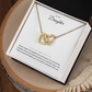 Daughter – Interlocking Heart Necklace – Personalized “From” Title (136)