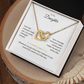 Daughter Gift – Interlocking Heart Necklace – Add Personalized From Title (130)