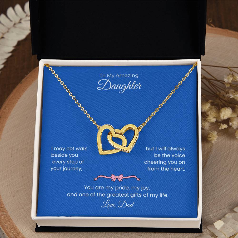 Daughter – Interlocking Heart Necklace – Personalized From Sender Gift (132)