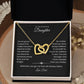 Daughter – Interlocking Heart Necklace – Personalized From Title Gift (128)