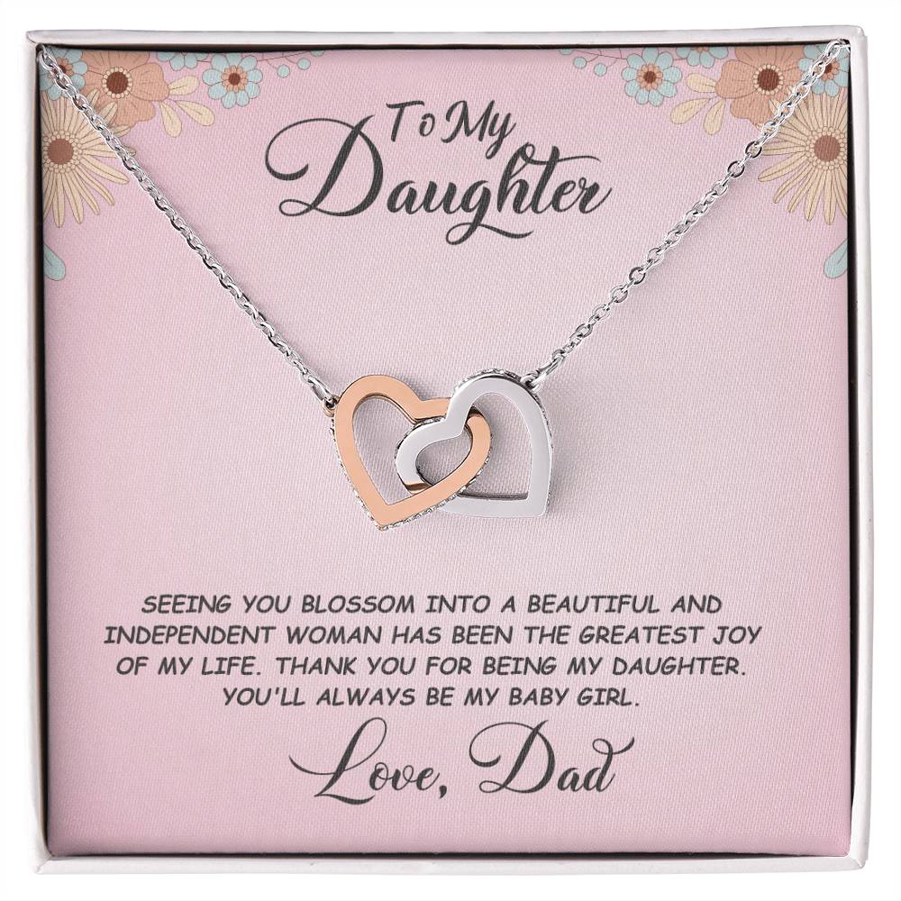 Daughter- Seeing you blossom -Interlocking Hearts Necklace - Essential Home Zone Essential Home Zone Jewelry Daughter- Seeing you blossom -Interlocking Hearts Necklace