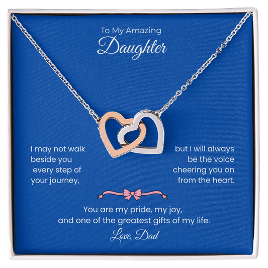 Daughter – Interlocking Heart Necklace – Personalized From Sender Gift (132)