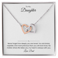 Daughter – Interlocking Heart Necklace – Personalized “From” Title (136)