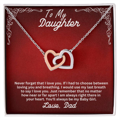 Daughter- My last breath -Interlocking Hearts Necklace - Essential Home Zone Essential Home Zone Jewelry Daughter- My last breath -Interlocking Hearts Necklace