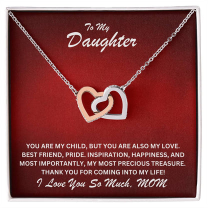 Daughter- You are my child -Interlocking Hearts Necklace - Essential Home Zone Essential Home Zone Jewelry Daughter- You are my child -Interlocking Hearts Necklace