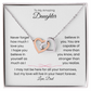 Daughter Gift – Interlocking Heart Necklace – Add Your Custom “From” Title (122)