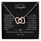 Daughter – Interlocking Heart Necklace – Personalized From Title Gift (128)