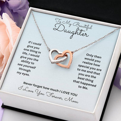 Daughter- One thing in life-Interlocking Hearts Necklace - Essential Home Zone Essential Home Zone Jewelry Daughter- One thing in life-Interlocking Hearts Necklace