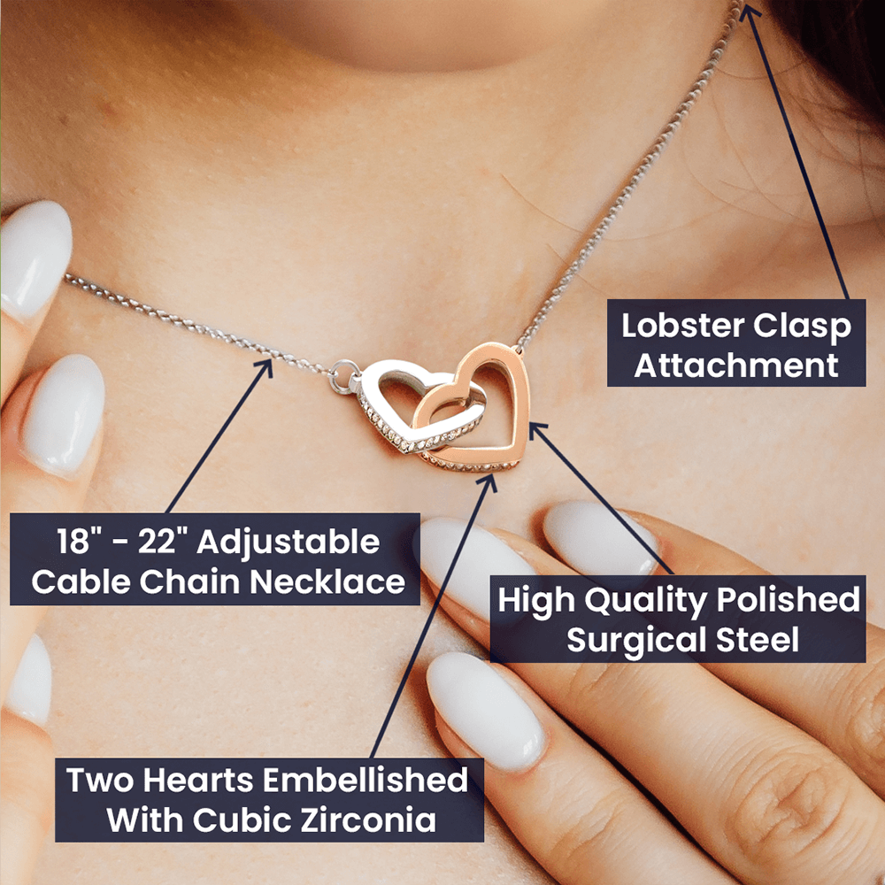 Daughter- Most beautiful chapters -Interlocking Hearts Necklace - Essential Home Zone Essential Home Zone Jewelry Daughter- Most beautiful chapters -Interlocking Hearts Necklace