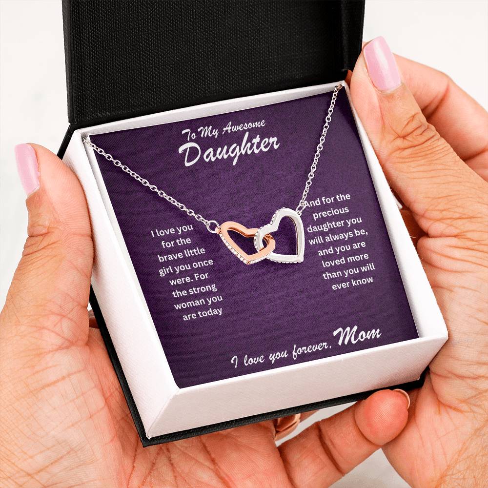 Daughter- Strong woman you are -Interlocking Hearts Necklace - Essential Home Zone Essential Home Zone Jewelry Daughter- Strong woman you are -Interlocking Hearts Necklace