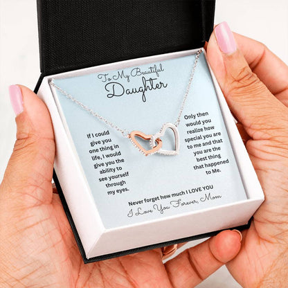 Daughter- One thing in life-Interlocking Hearts Necklace - Essential Home Zone Essential Home Zone Jewelry Daughter- One thing in life-Interlocking Hearts Necklace