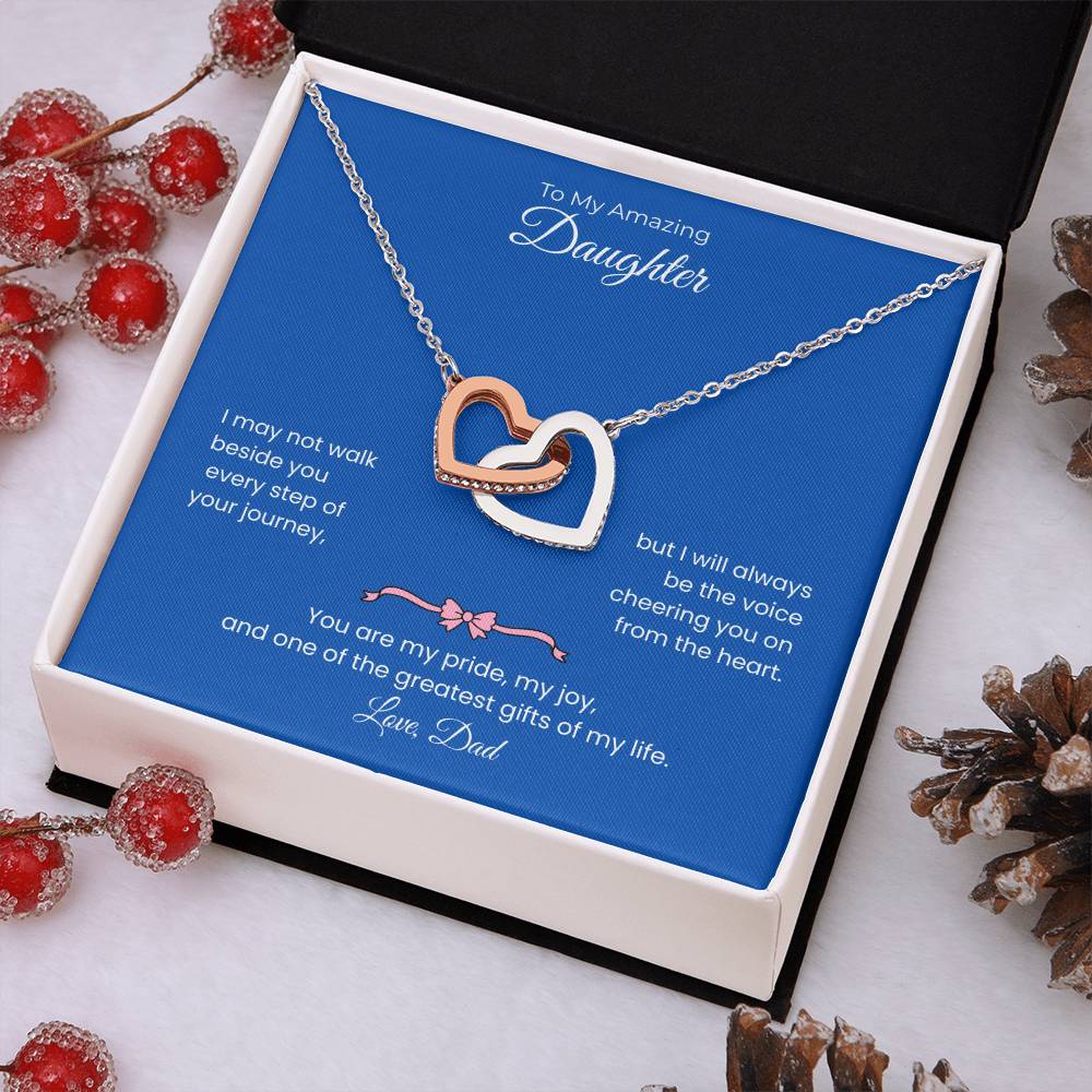 Daughter – Interlocking Heart Necklace – Personalized From Sender Gift (132)