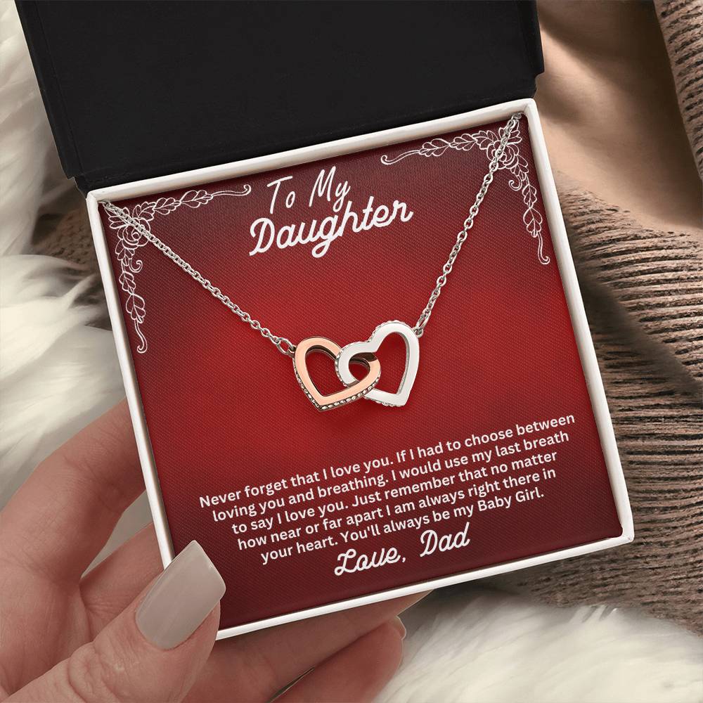 Daughter- My last breath -Interlocking Hearts Necklace - Essential Home Zone Essential Home Zone Jewelry Daughter- My last breath -Interlocking Hearts Necklace