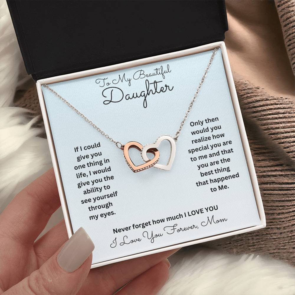 Daughter- One thing in life-Interlocking Hearts Necklace - Essential Home Zone Essential Home Zone Jewelry Daughter- One thing in life-Interlocking Hearts Necklace