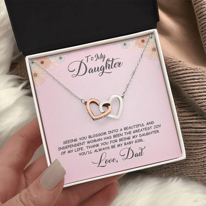 Daughter- Seeing you blossom -Interlocking Hearts Necklace - Essential Home Zone Essential Home Zone Jewelry Daughter- Seeing you blossom -Interlocking Hearts Necklace