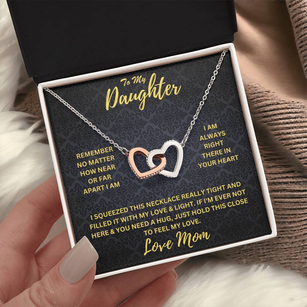 Daughter- Squeezed this necklace -Interlocking Hearts Necklace - Essential Home Zone Essential Home Zone Jewelry Daughter- Squeezed this necklace -Interlocking Hearts Necklace