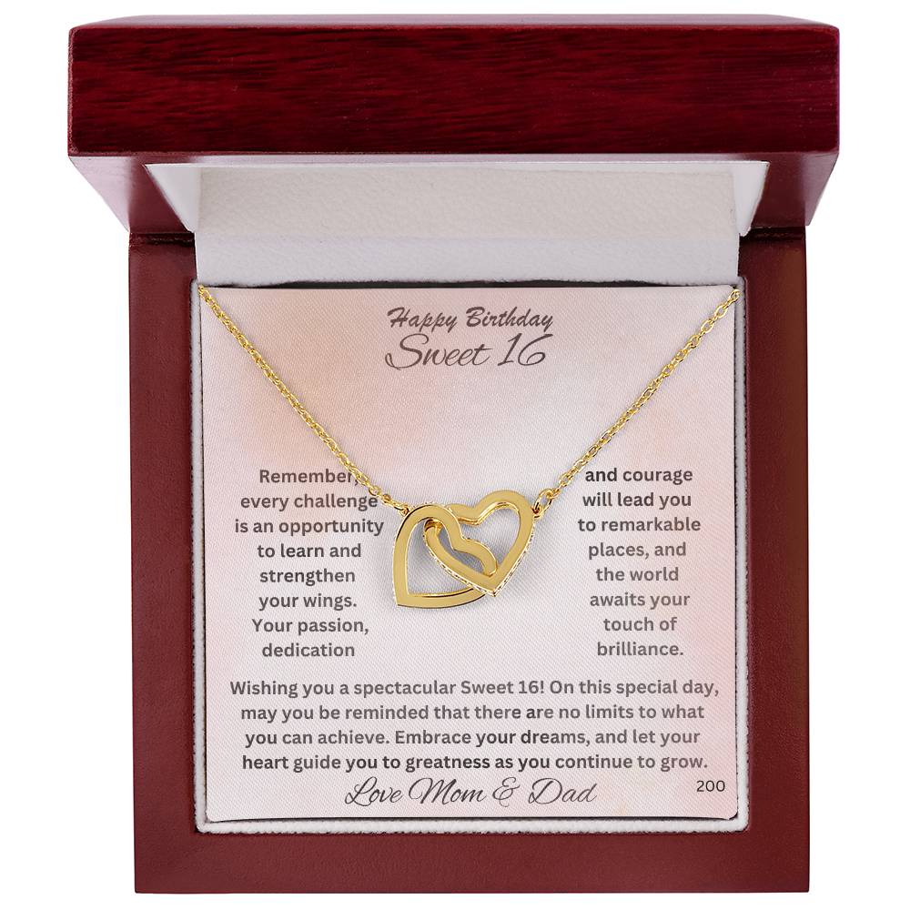 Sweet 16- Give her the gift that symbolizes your never-ending love. Personalized this Interlocking Hearts necklace 200