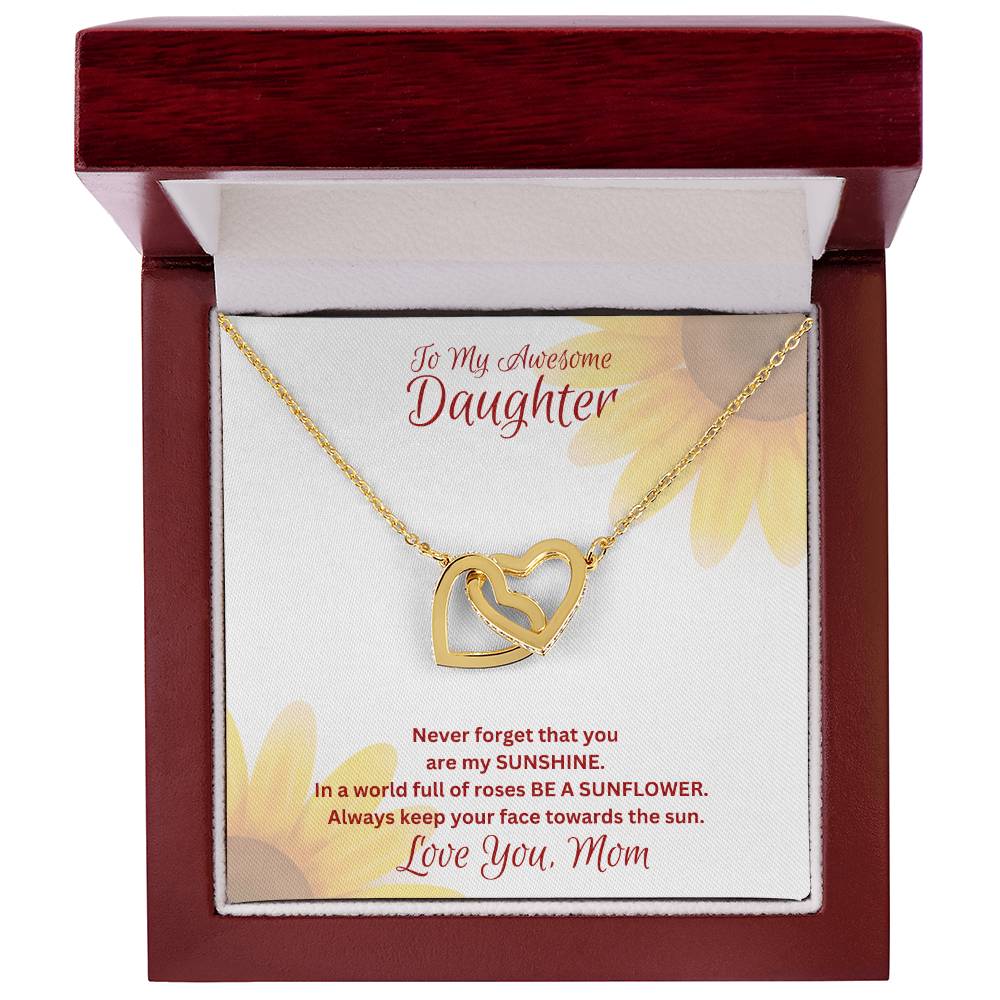 Daughter- You are my sunshine -Interlocking Hearts Necklace - Essential Home Zone Essential Home Zone Jewelry Daughter- You are my sunshine -Interlocking Hearts Necklace