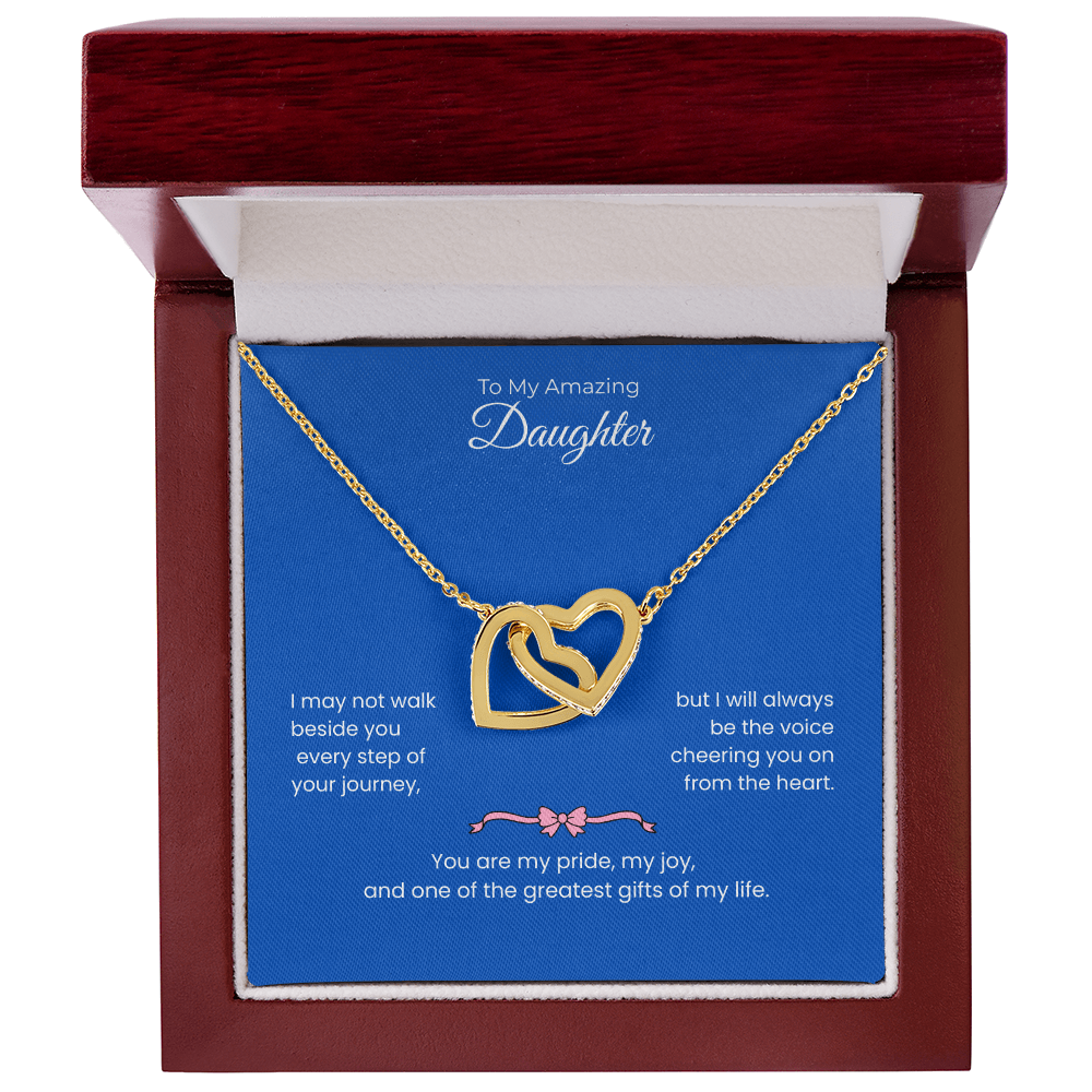 Daughter – Interlocking Heart Necklace – Personalized From Sender Gift (132)