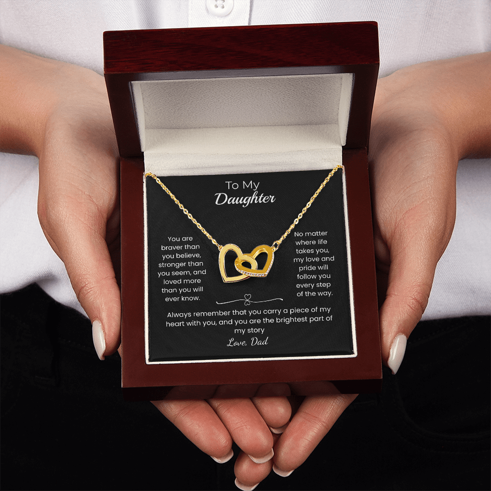 Daughter – Interlocking Heart Necklace – Personalized Gift from Any Sender (90)