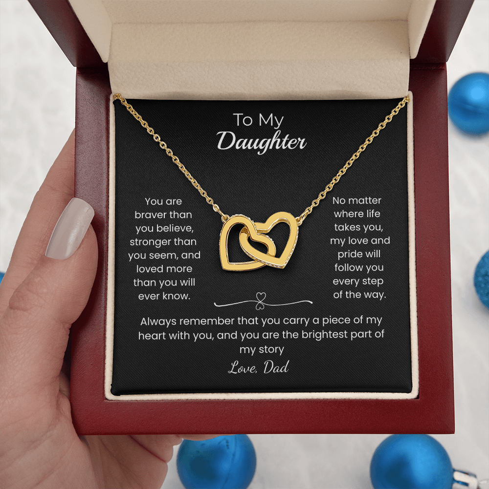 Daughter – Interlocking Heart Necklace – Personalized Gift from Any Sender (90)