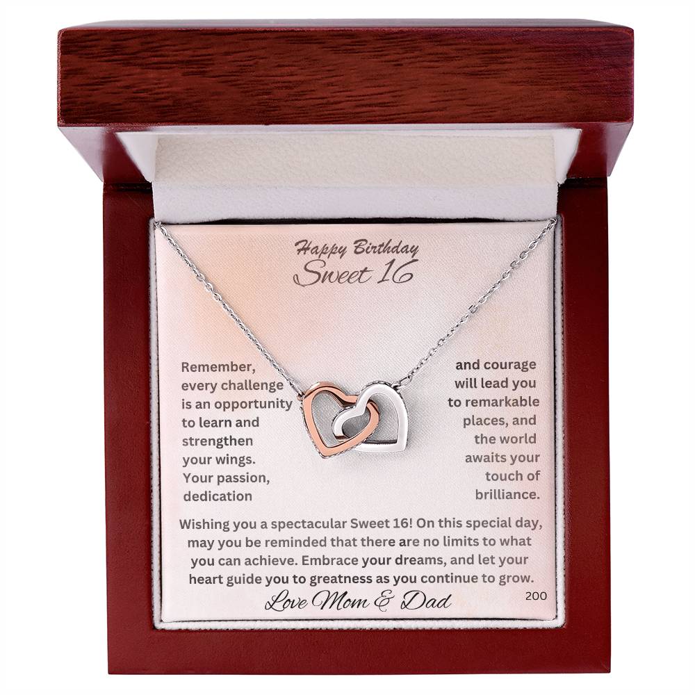 Sweet 16- Give her the gift that symbolizes your never-ending love. Personalized this Interlocking Hearts necklace 200