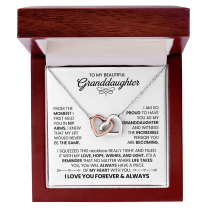 Granddaughter- Interlocking Hearts Necklace – Our Hearts Will Always Be One (35)