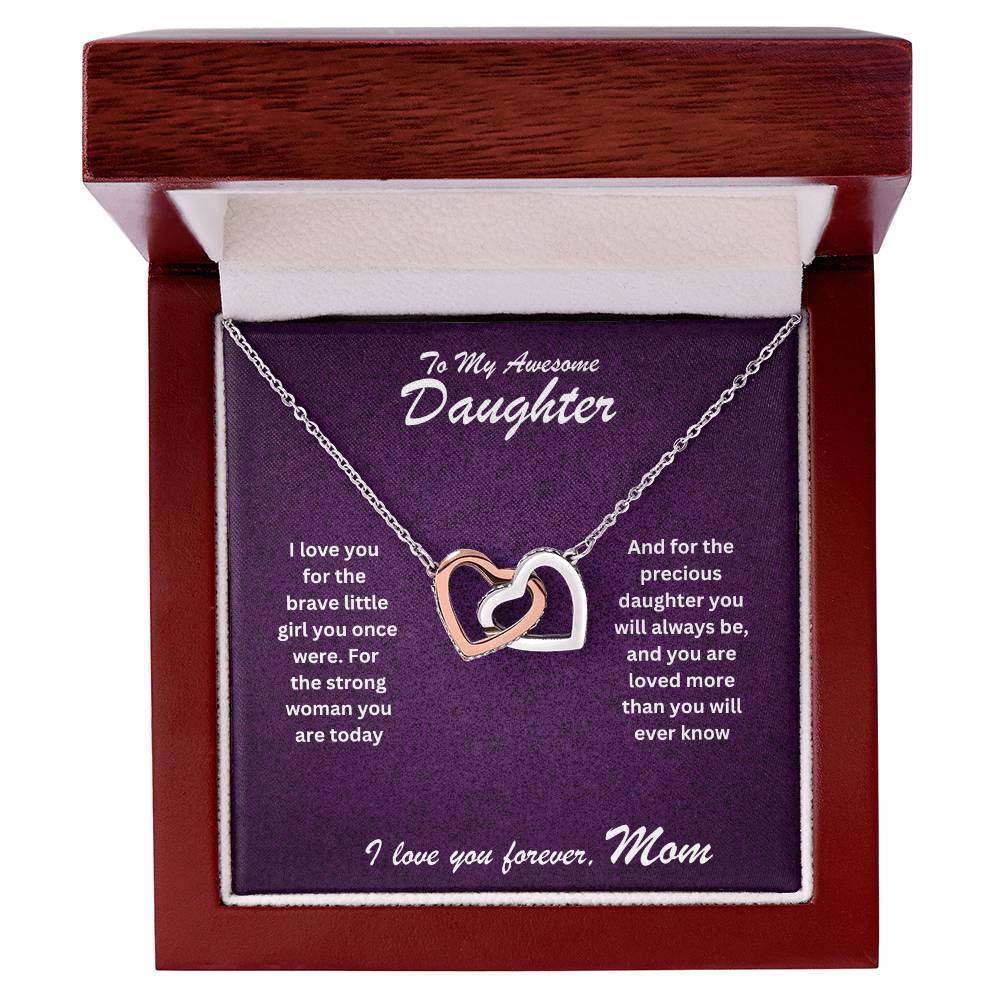 Daughter- Strong woman you are -Interlocking Hearts Necklace - Essential Home Zone Essential Home Zone Jewelry Daughter- Strong woman you are -Interlocking Hearts Necklace