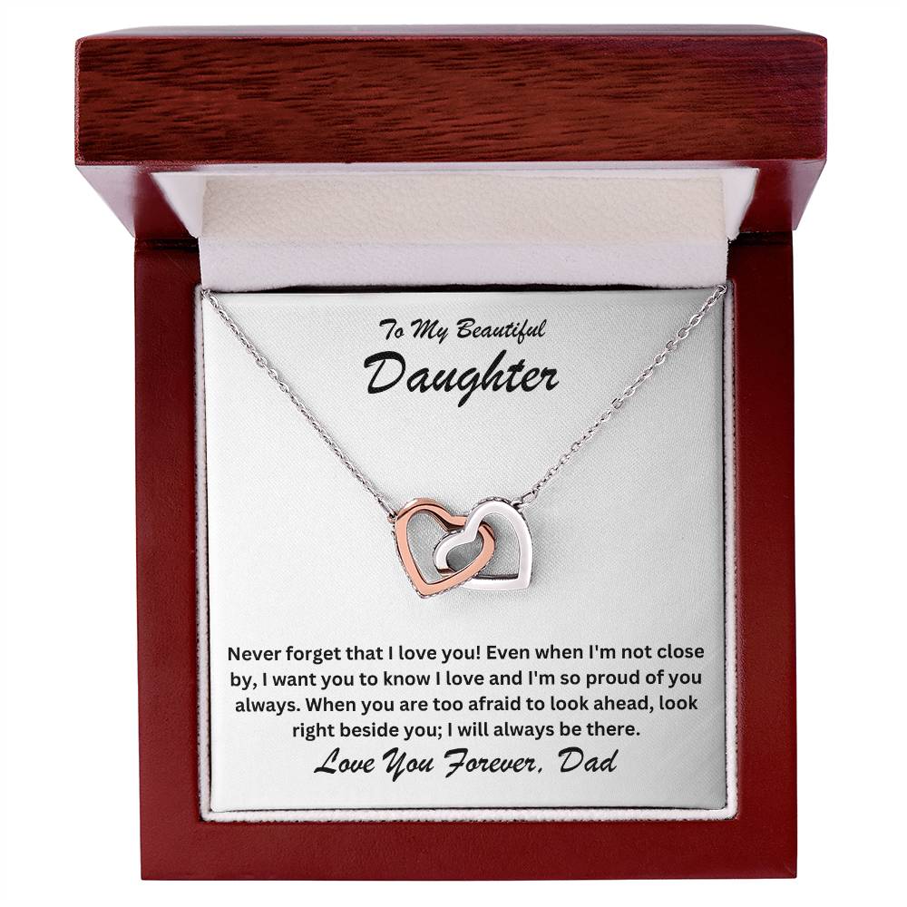 Daughter- Right beside you-Interlocking Hearts Necklace - Essential Home Zone Essential Home Zone Jewelry Daughter- Right beside you-Interlocking Hearts Necklace