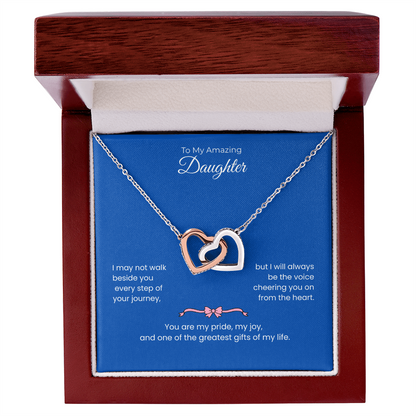 Daughter – Interlocking Heart Necklace – Personalized From Sender Gift (132)