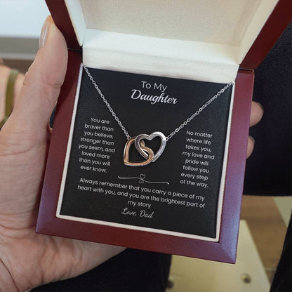 Daughter – Interlocking Heart Necklace – Personalized Gift from Any Sender (90)