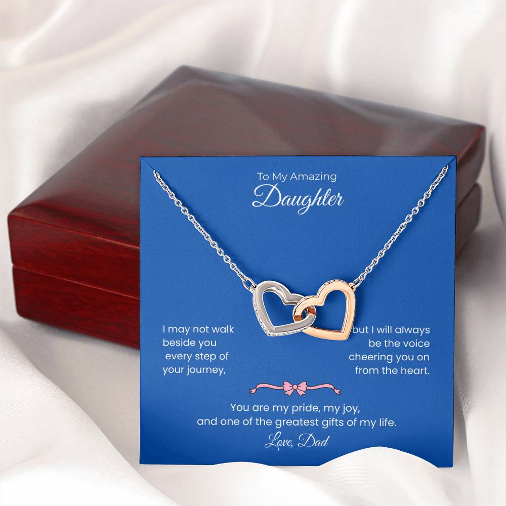Daughter – Interlocking Heart Necklace – Personalized From Sender Gift (132)