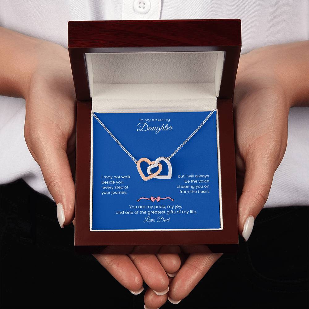 Daughter – Interlocking Heart Necklace – Personalized From Sender Gift (132)